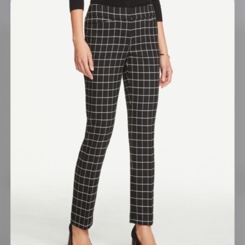 Ann Taylor Black and White Checkered Pants